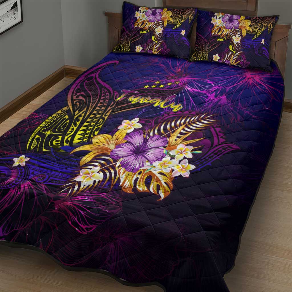 Tuvalu Quilt Bed Set Whale Hibiscus Polynesian DT02 - Polynesian Pride