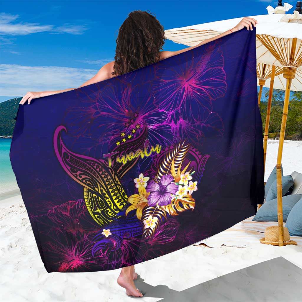 Tuvalu Sarong Whale Hibiscus Polynesian