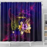 Tuvalu Shower Curtain Whale Hibiscus Polynesian