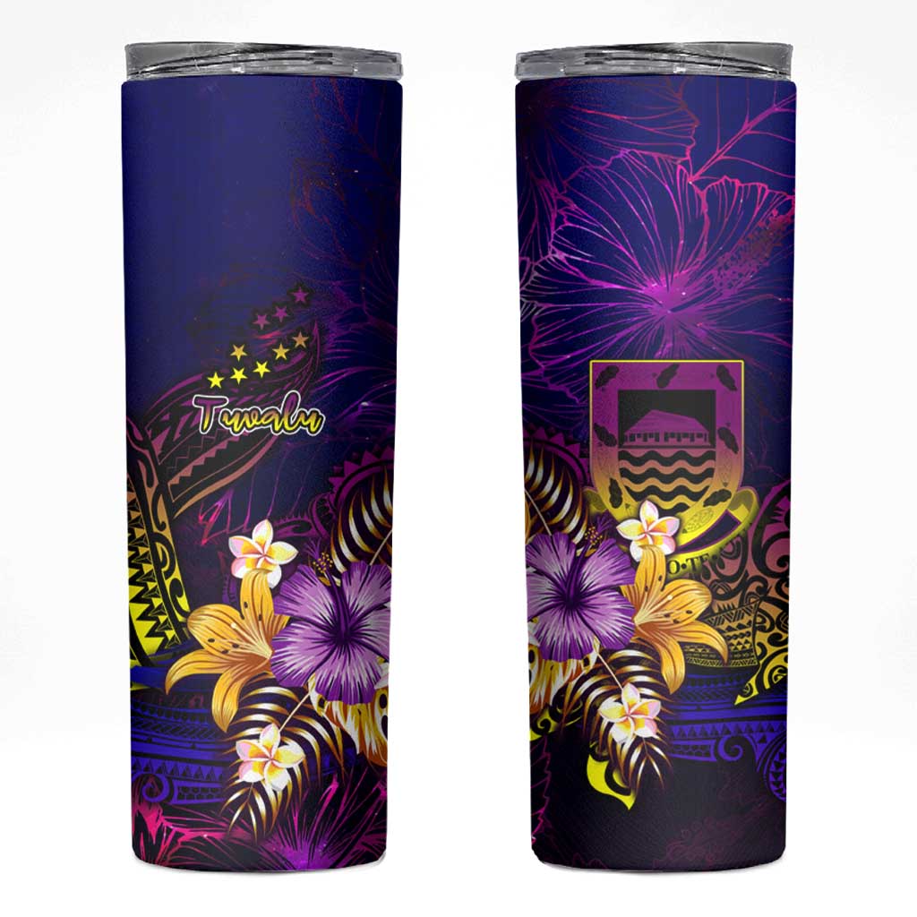 Tuvalu Skinny Tumbler Whale Hibiscus Polynesian