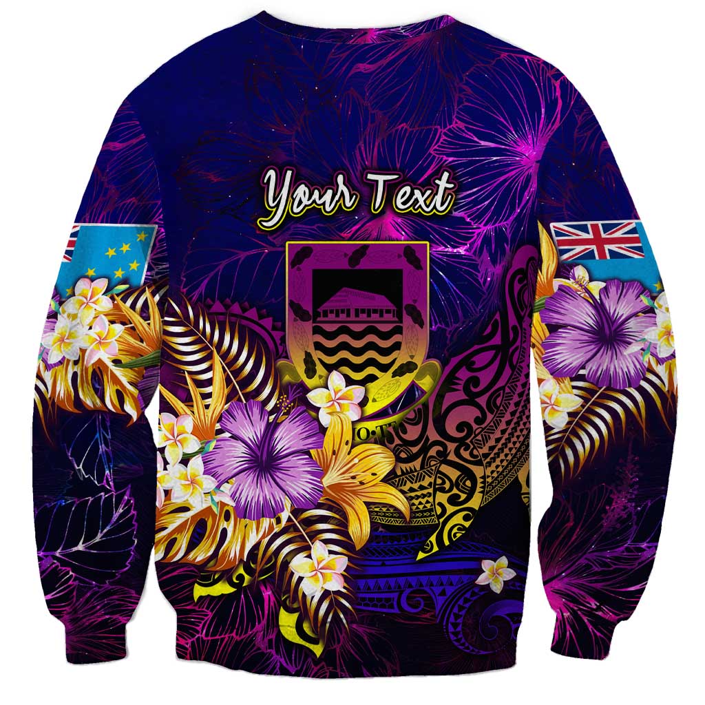 Tuvalu Sweatshirt Whale Hibiscus Polynesian DT02 - Polynesian Pride