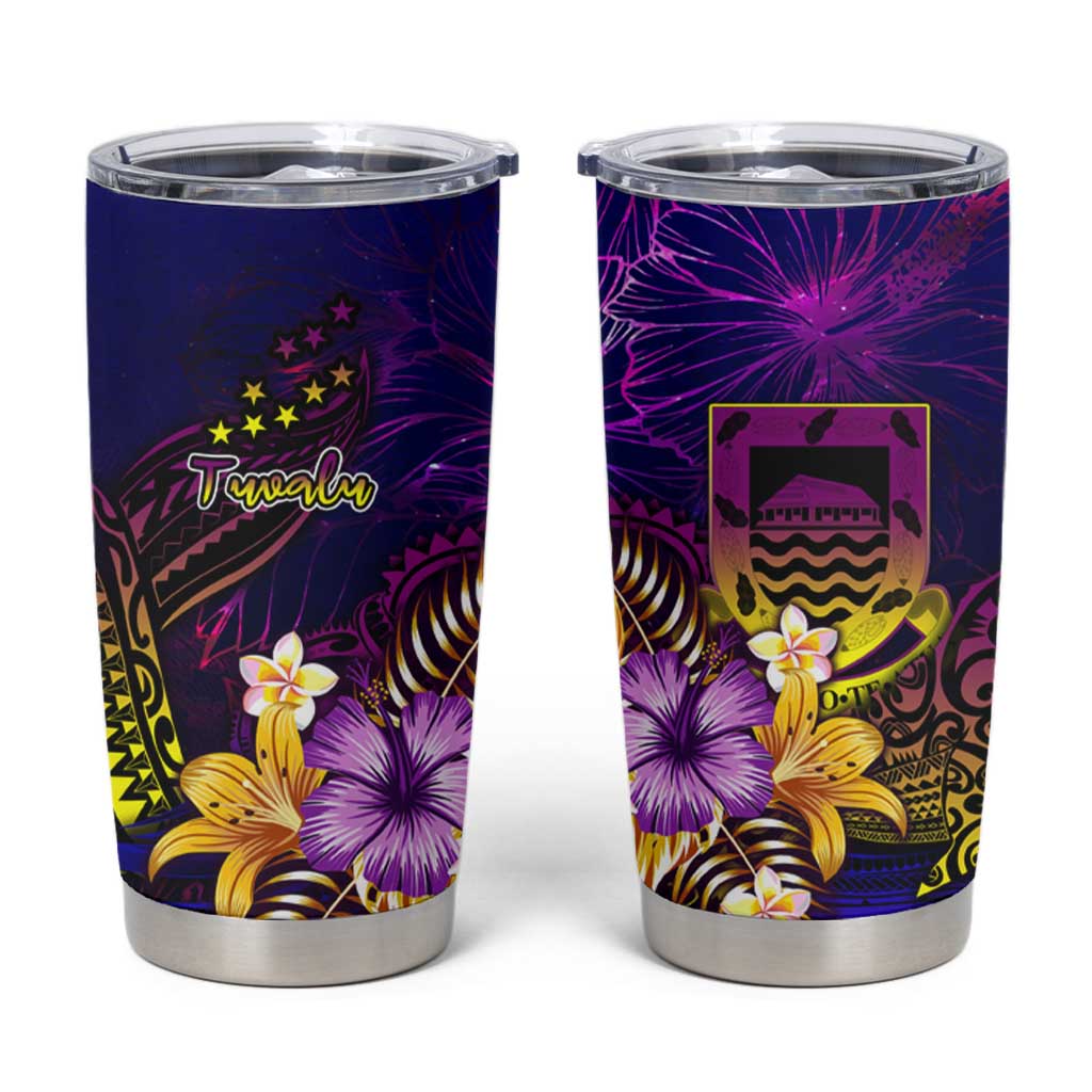 Tuvalu Tumbler Cup Whale Hibiscus Polynesian