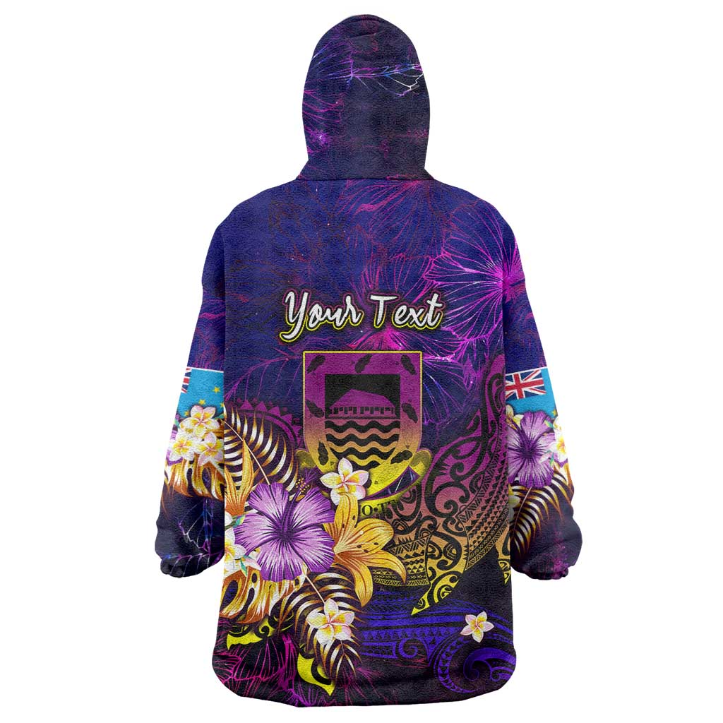 Tuvalu Wearable Blanket Hoodie Whale Hibiscus Polynesian DT02 - Polynesian Pride
