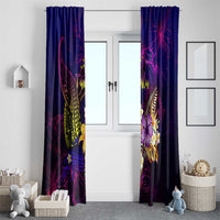 Tuvalu Window Curtain Whale Hibiscus Polynesian DT02 - Polynesian Pride