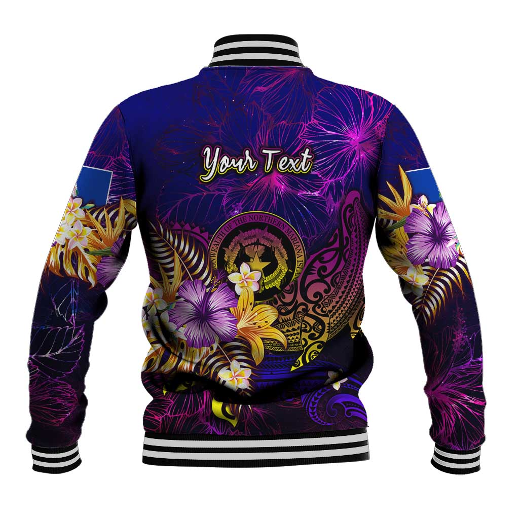 Northern Mariana Islands Baseball Jacket Whale Hibiscus Polynesian DT02 - Polynesian Pride