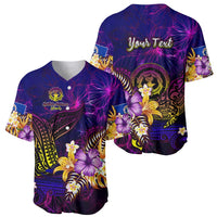 Northern Mariana Islands Baseball Jersey Whale Hibiscus Polynesian