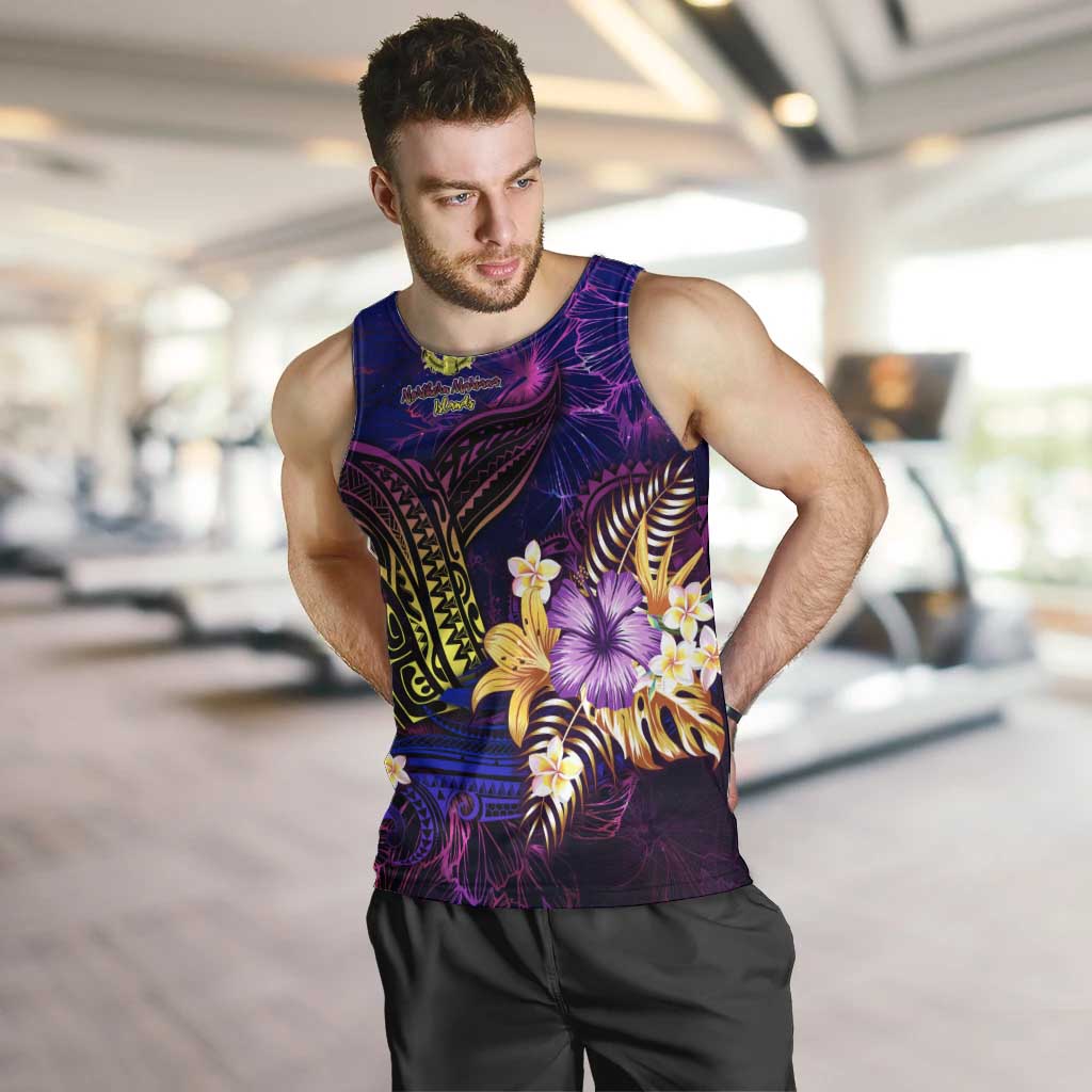Northern Mariana Islands Men Tank Top Whale Hibiscus Polynesian DT02 Purple - Polynesian Pride