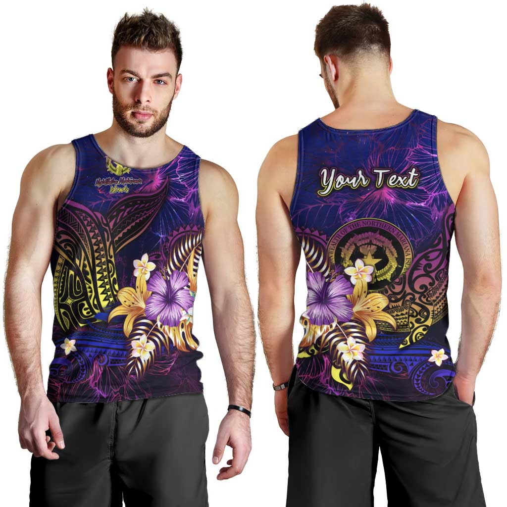 Northern Mariana Islands Men Tank Top Whale Hibiscus Polynesian DT02 - Polynesian Pride