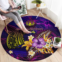 Northern Mariana Islands Round Carpet Whale Hibiscus Polynesian