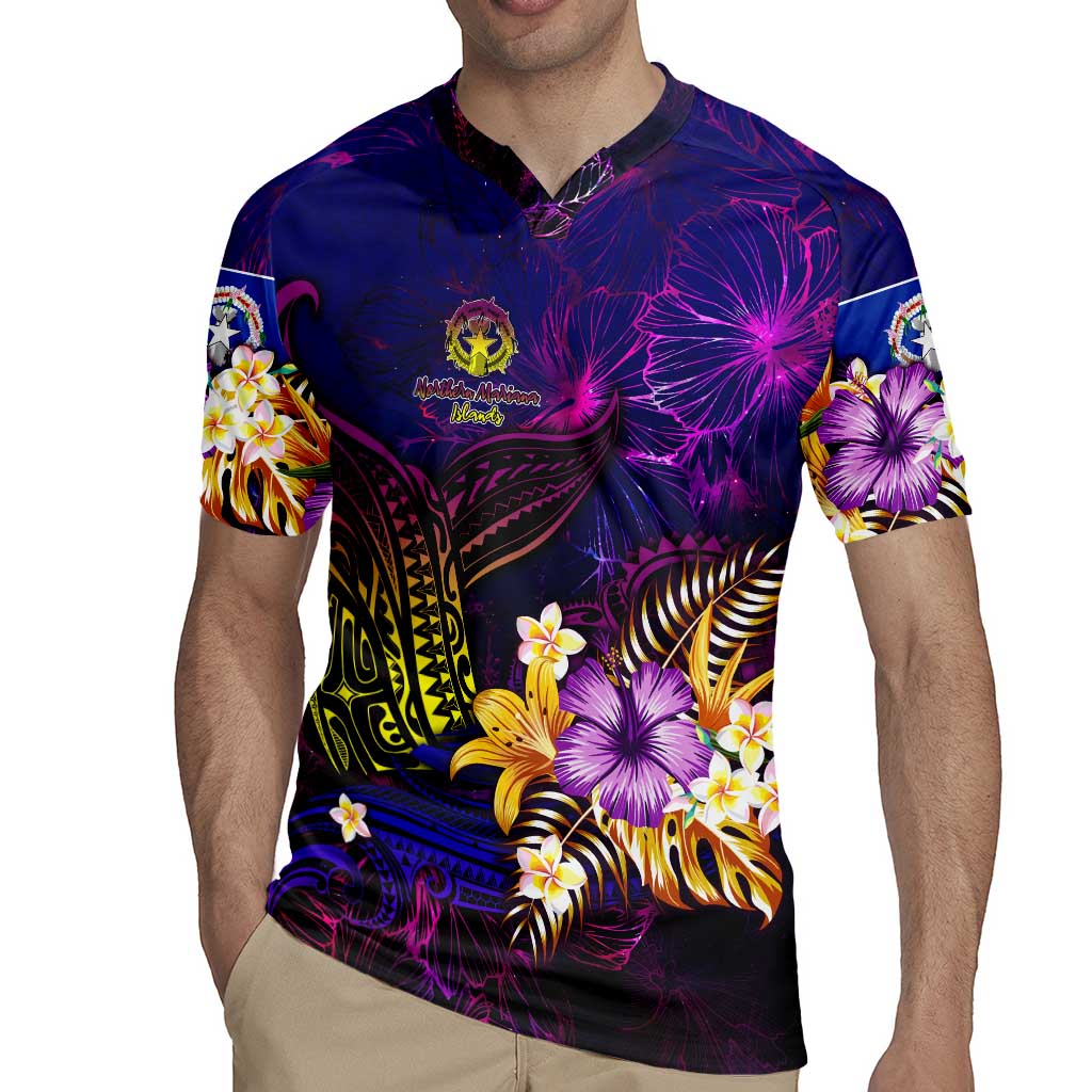 Northern Mariana Islands Rugby Jersey Whale Hibiscus Polynesian