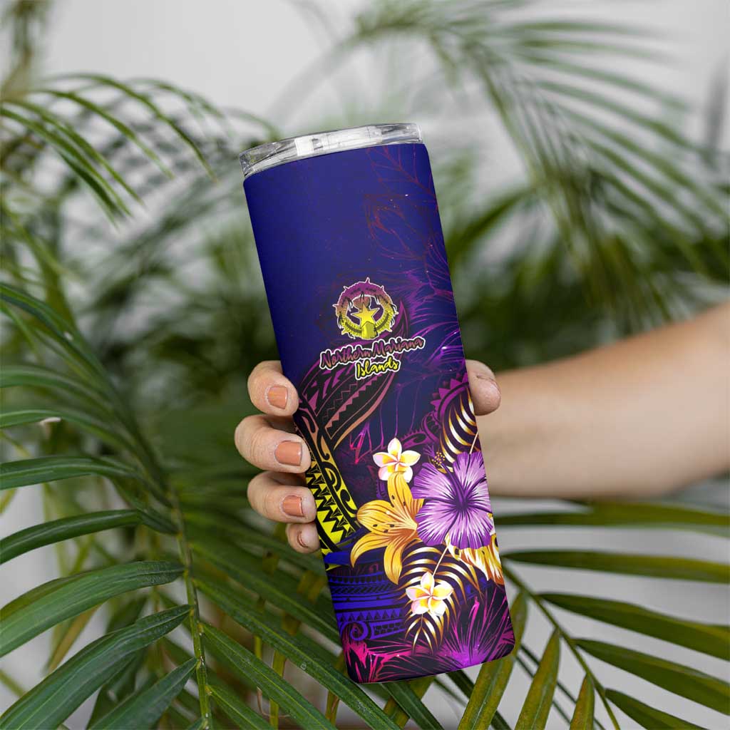 Northern Mariana Islands Skinny Tumbler Whale Hibiscus Polynesian