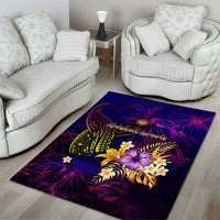 Marshall Islands Area Rug Whale Hibiscus Polynesian