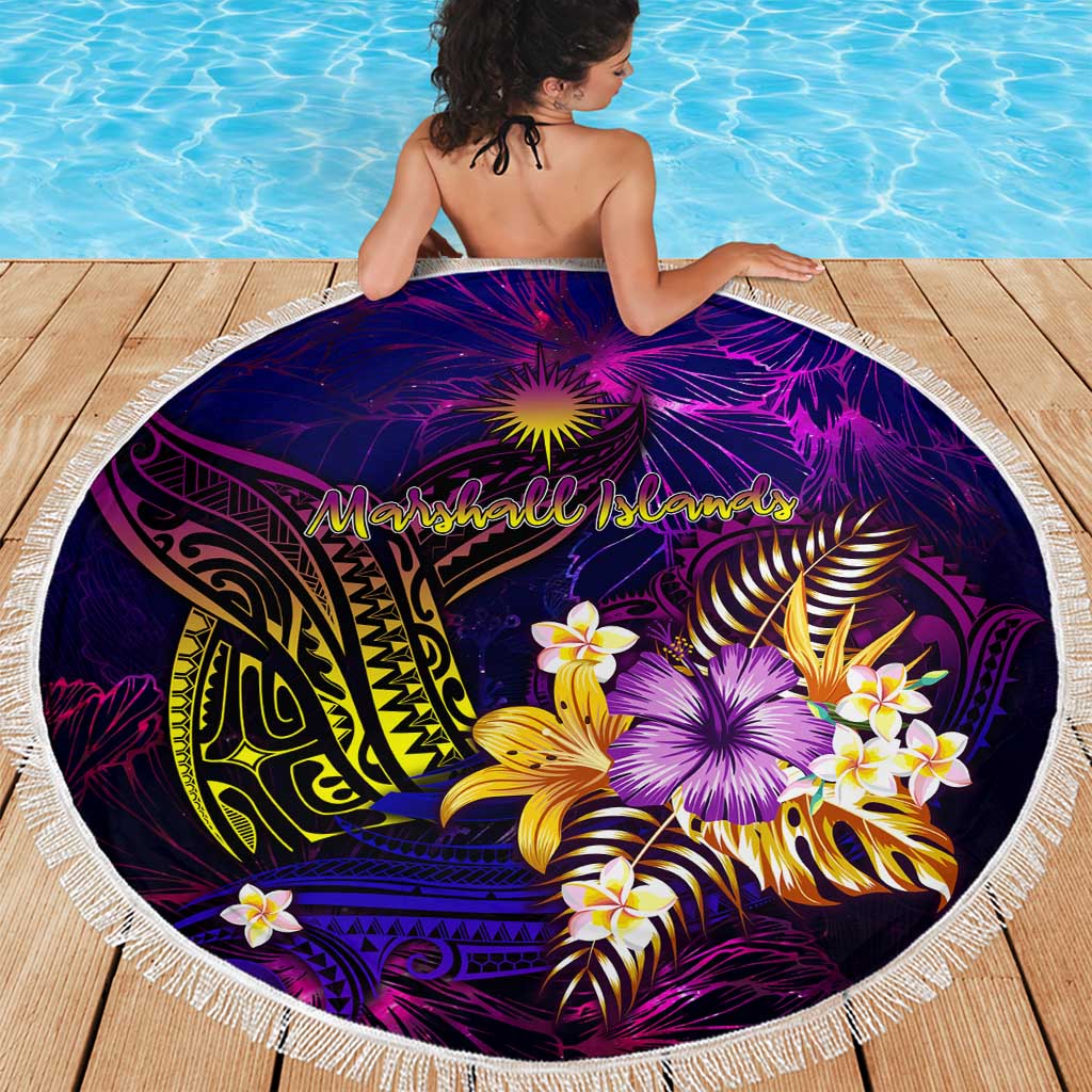 Marshall Islands Beach Blanket Whale Hibiscus Polynesian