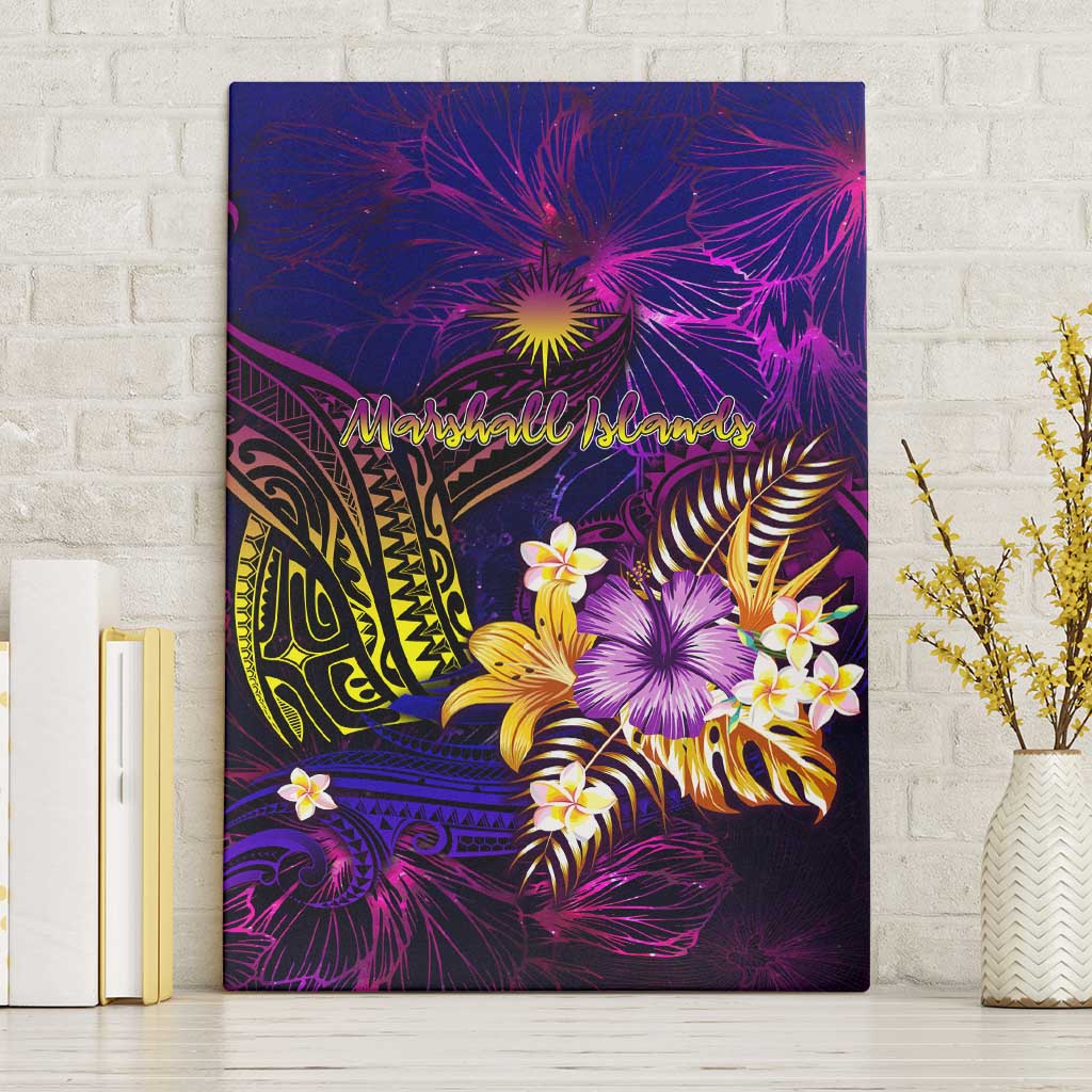 Marshall Islands Canvas Wall Art Whale Hibiscus Polynesian