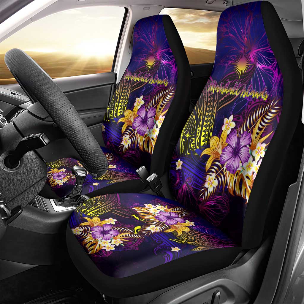 Marshall Islands Car Seat Cover Whale Hibiscus Polynesian