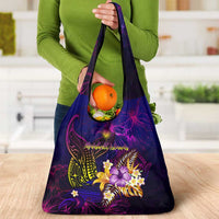 Marshall Islands Grocery Bag Whale Hibiscus Polynesian