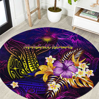 Marshall Islands Round Carpet Whale Hibiscus Polynesian