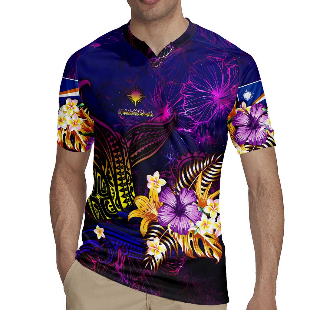 Marshall Islands Rugby Jersey Whale Hibiscus Polynesian