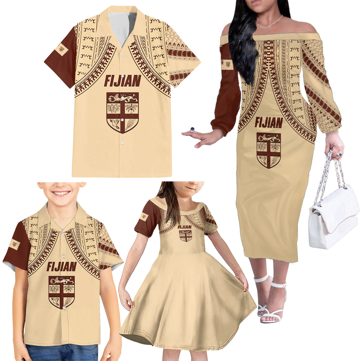 fiji-bula-family-matching-off-shoulder-long-sleeve-dress-and-hawaiian-shirt-tapa-pattern-design