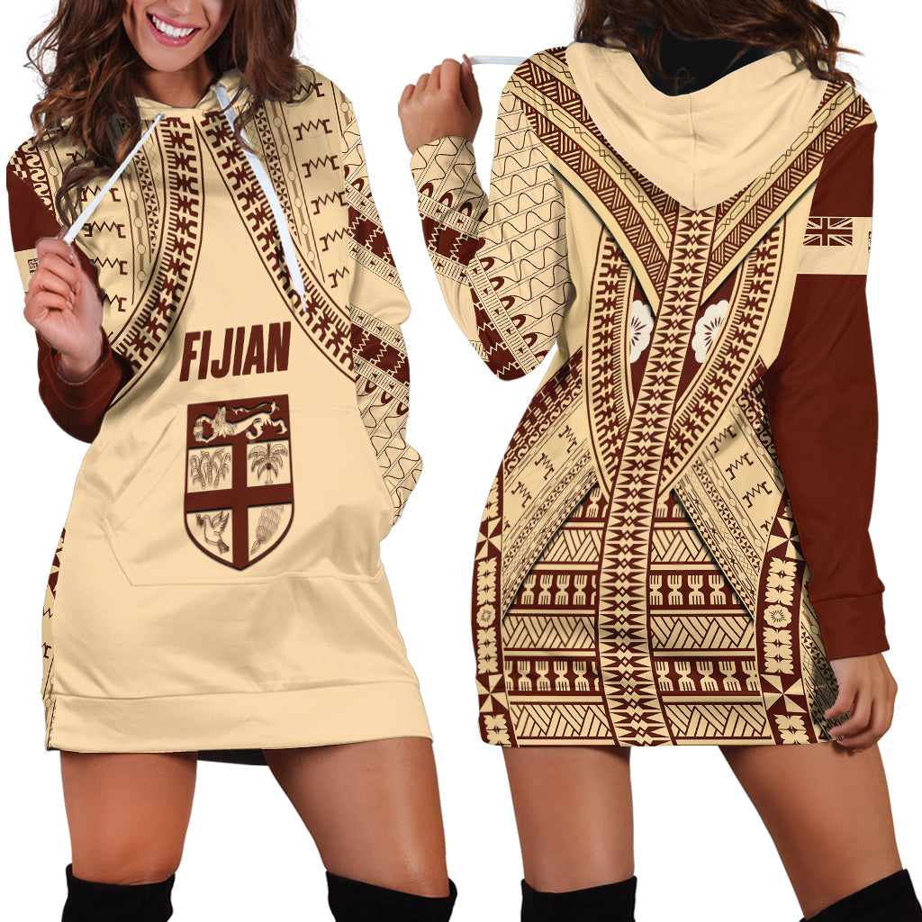 Fiji Bula Hoodie Dress Tapa Pattern Design DT02 - Polynesian Pride