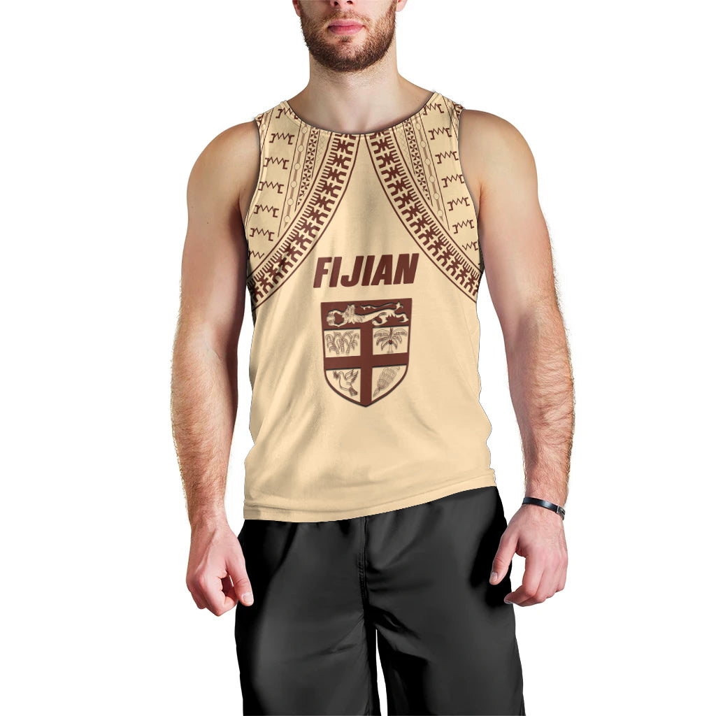 Fiji Bula Men Tank Top Tapa Pattern Design DT02 - Polynesian Pride