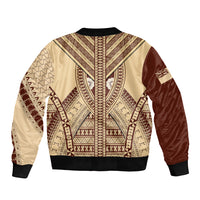 Fiji Bula Sleeve Zip Bomber Jacket Tapa Pattern Design DT02 - Polynesian Pride