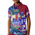 Manu Samoa Rugby 2023 Kid Polo Shirt Humpback Whale Hexagon Tribal Tropical Style DT02 Kid Blue - Polynesian Pride