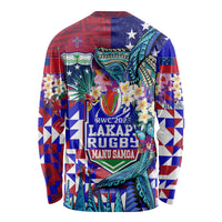 Manu Samoa Rugby 2023 Long Sleeve Shirt Humpback Whale Hexagon Tribal Tropical Style DT02 - Polynesian Pride