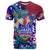 Manu Samoa Rugby 2023 T Shirt Humpback Whale Hexagon Tribal Tropical Style DT02 Blue - Polynesian Pride