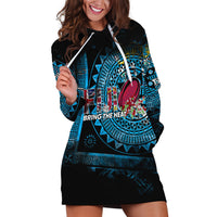 Fiji Rugby Hoodie Dress Bring The Heat DT02 Blue - Polynesian Pride