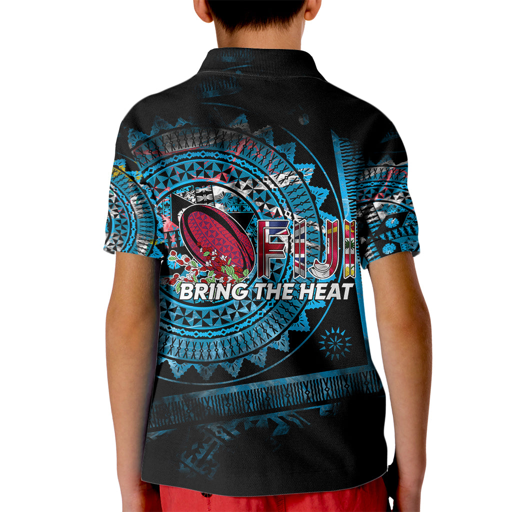 Fiji Rugby Kid Polo Shirt Bring The Heat DT02 - Polynesian Pride