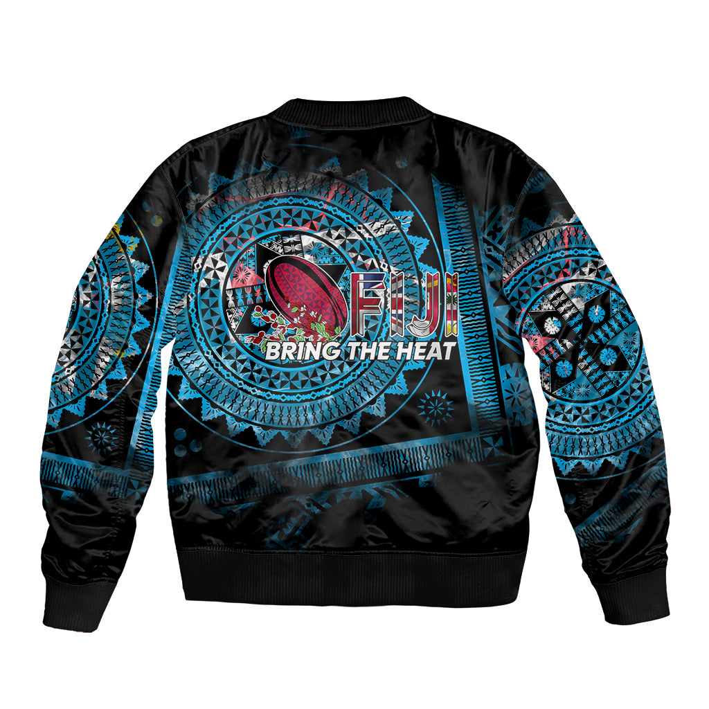 Fiji Rugby Sleeve Zip Bomber Jacket Bring The Heat DT02 - Polynesian Pride
