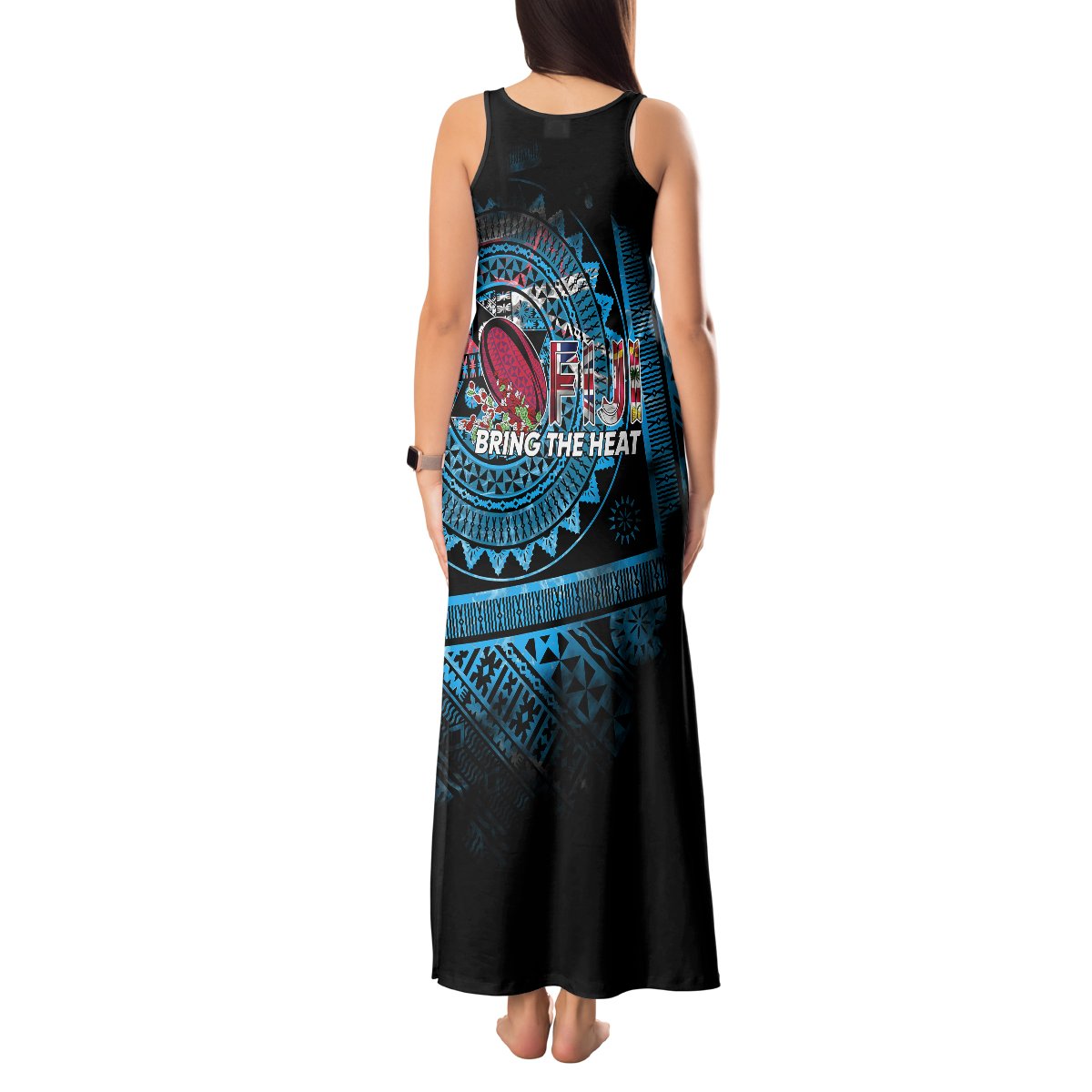 Fiji Rugby Tank Maxi Dress Bring The Heat DT02 - Polynesian Pride