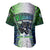 Personalised New Zealand Warriors Baseball Jersey Maori Silver Fern Green DT02 - Polynesian Pride