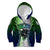 Personalised New Zealand Warriors Kid Hoodie Maori Silver Fern Green DT02 Zip Hoodie Green - Polynesian Pride