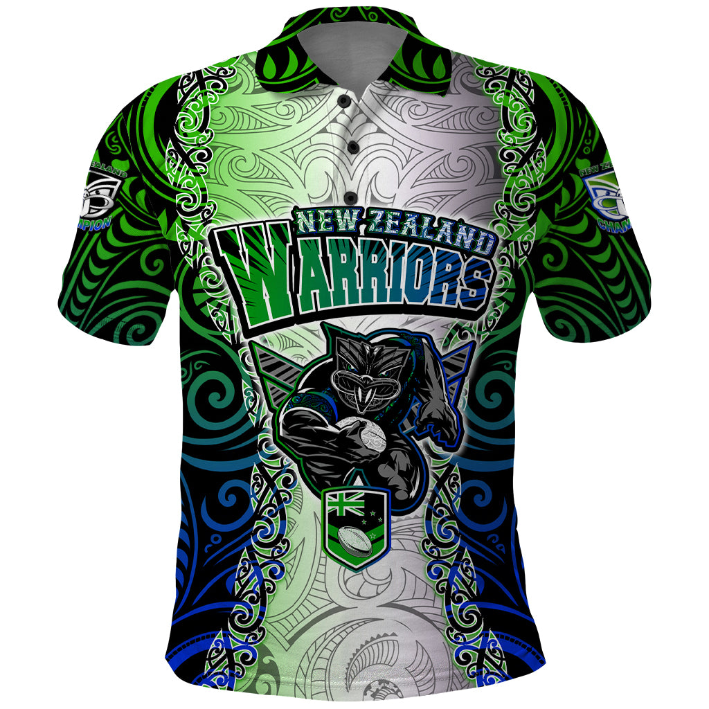 Personalised New Zealand Warriors Polo Shirt Maori Silver Fern Green DT02 Green - Polynesian Pride