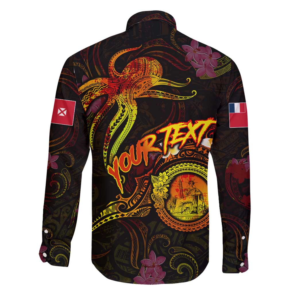 Wallis and Futuna Family Matching Long Sleeve Bodycon Dress and Hawaiian Shirt Octopus Plumeria Polynesian Tattoo