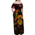 Wallis and Futuna Family Matching Off Shoulder Maxi Dress and Hawaiian Shirt Octopus Plumeria Polynesian Tattoo