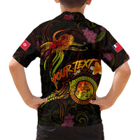 Wallis and Futuna Family Matching Summer Maxi Dress and Hawaiian Shirt Octopus Plumeria Polynesian Tattoo