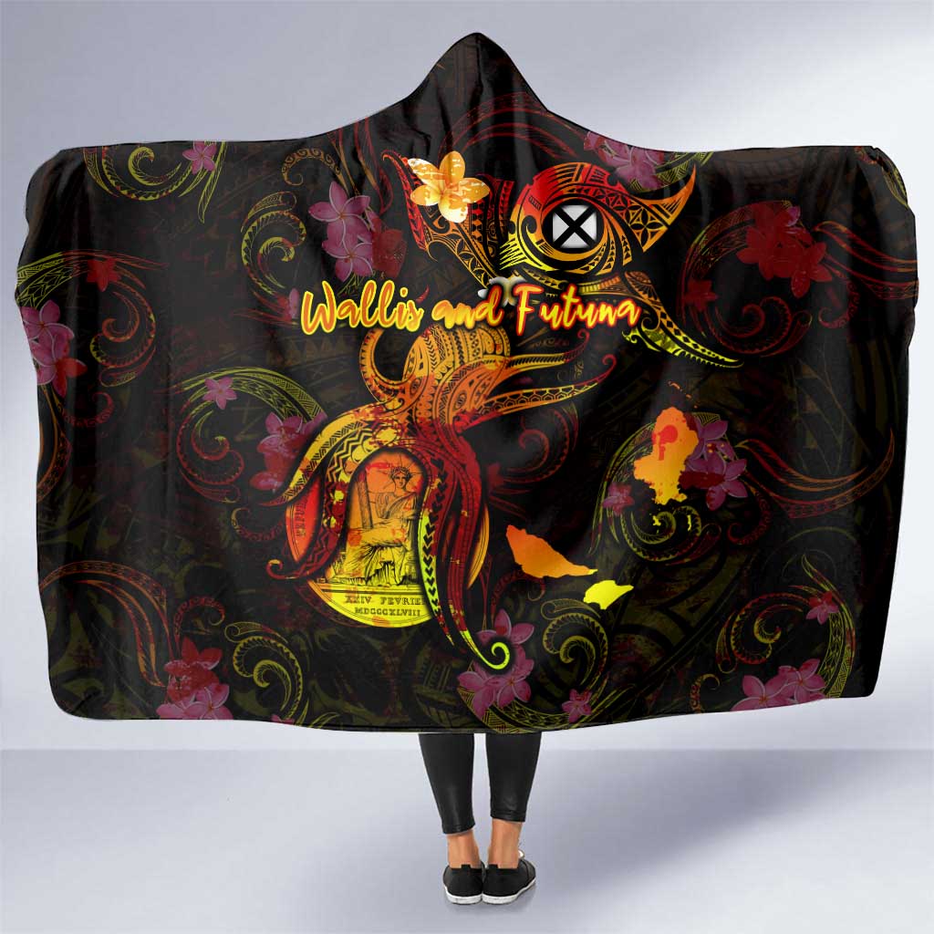 Wallis and Futuna Hooded Blanket Octopus Plumeria Polynesian Tattoo