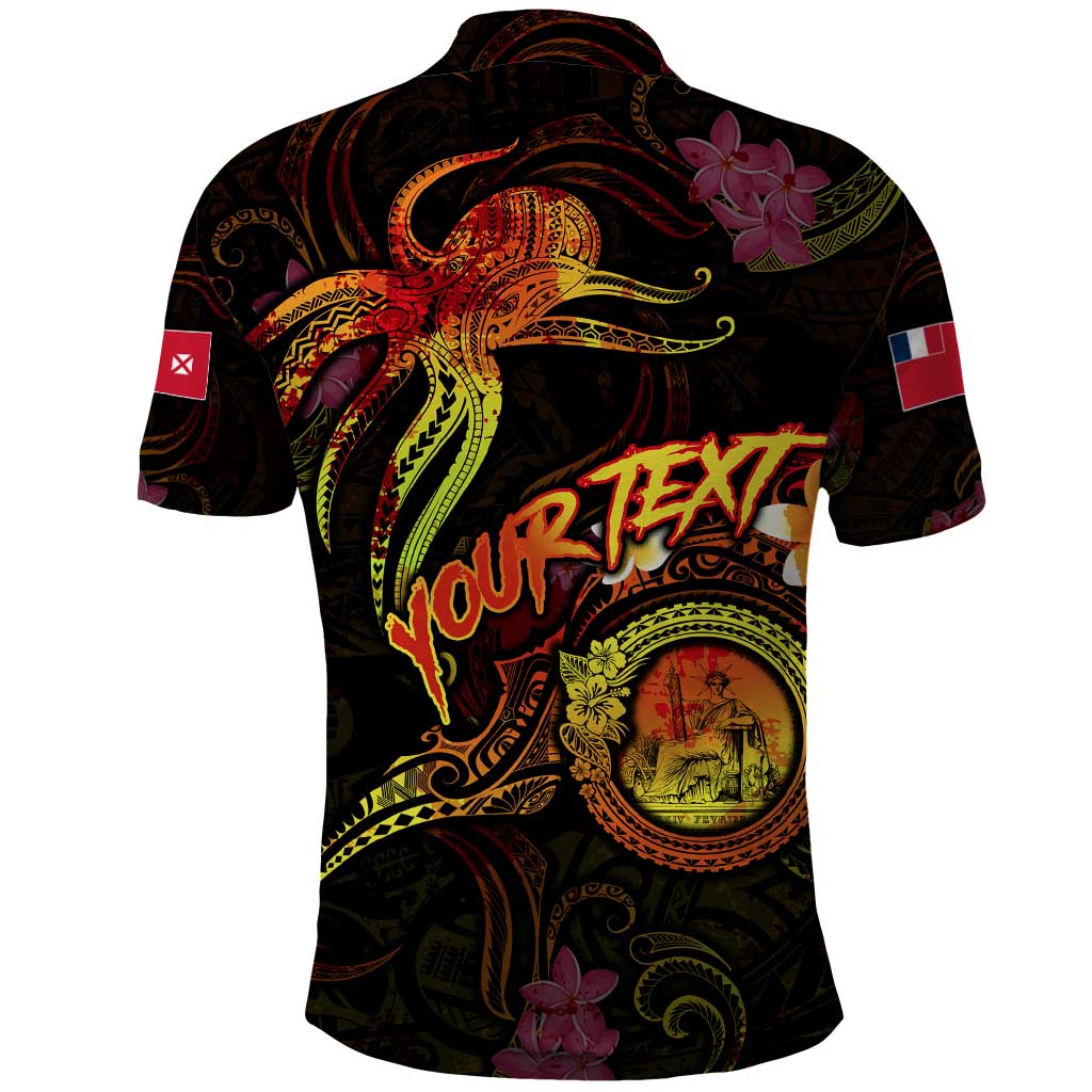 Wallis and Futuna Polo Shirt Octopus Plumeria Polynesian Tattoo
