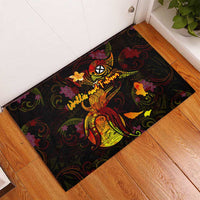 Wallis and Futuna Rubber Doormat Octopus Plumeria Polynesian Tattoo