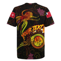 Wallis and Futuna Rugby Jersey Octopus Plumeria Polynesian Tattoo