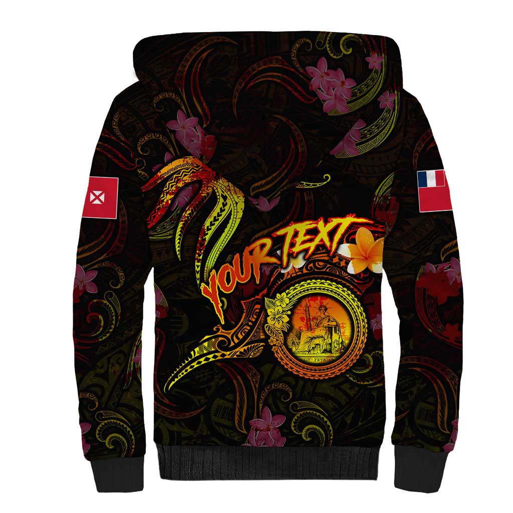 Wallis and Futuna Sherpa Hoodie Octopus Plumeria Polynesian Tattoo DT02 - Polynesian Pride