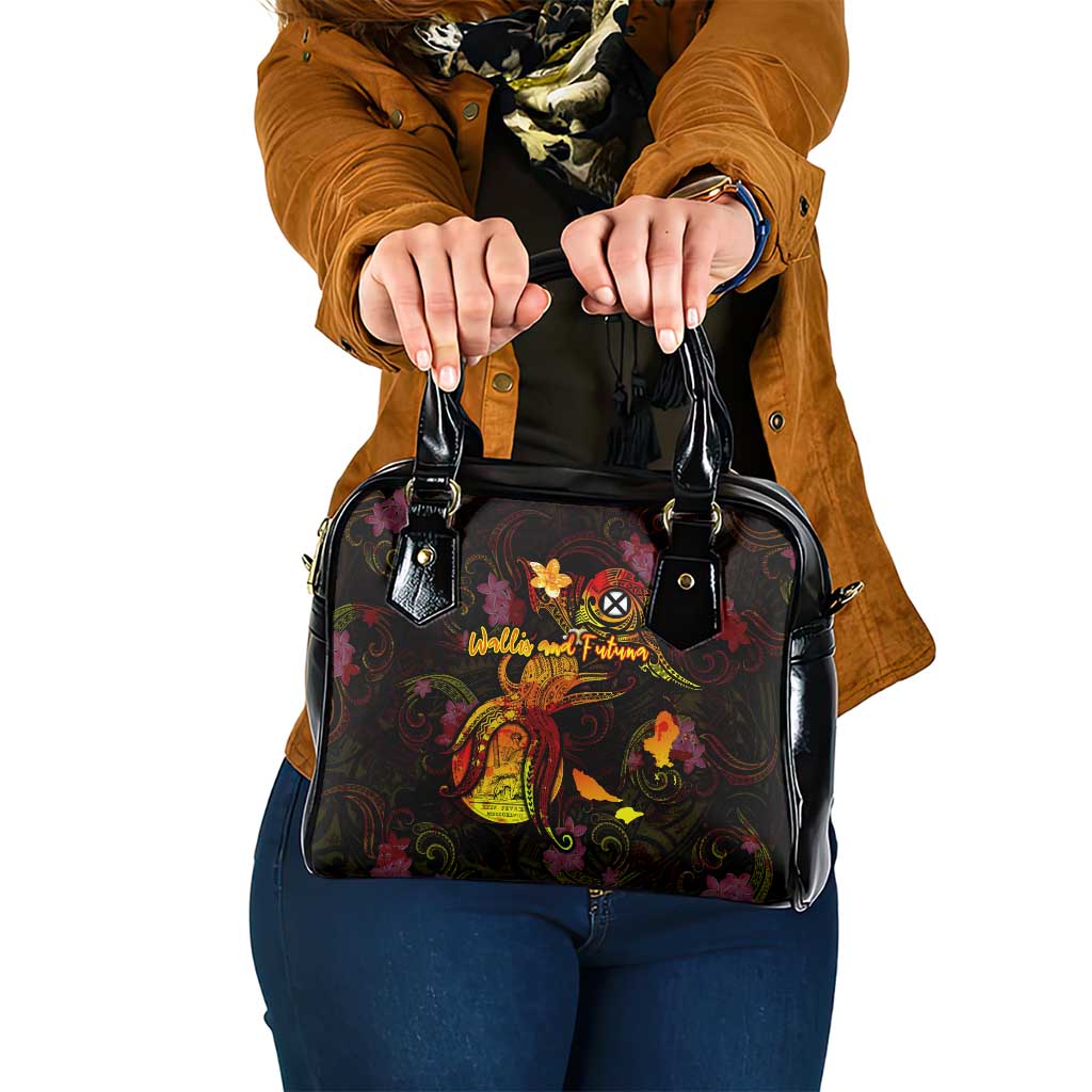 Wallis and Futuna Shoulder Handbag Octopus Plumeria Polynesian Tattoo