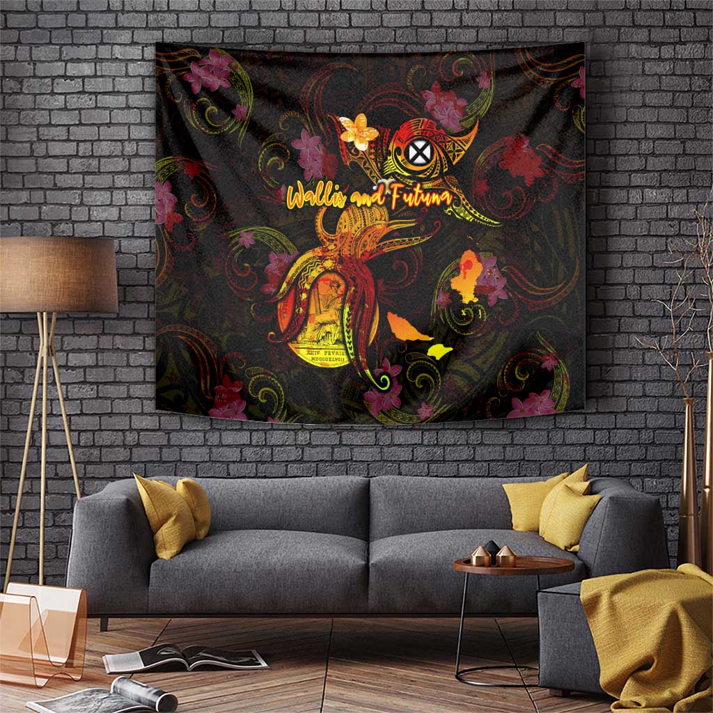 Wallis and Futuna Tapestry Octopus Plumeria Polynesian Tattoo