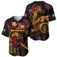 New Caledonia Baseball Jersey Octopus Plumeria Polynesian Tattoo