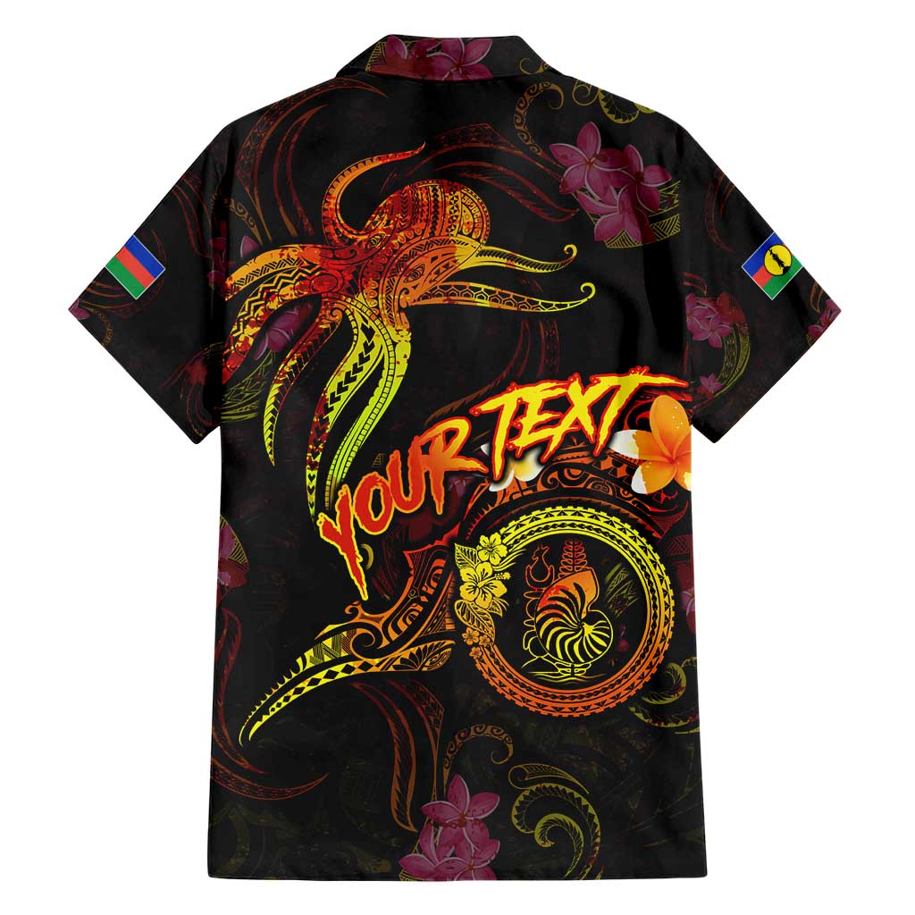 New Caledonia Hawaiian Shirt Octopus Plumeria Polynesian Tattoo