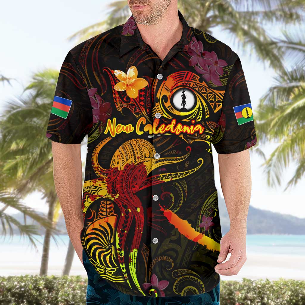 New Caledonia Hawaiian Shirt Octopus Plumeria Polynesian Tattoo