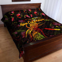 New Caledonia Quilt Bed Set Octopus Plumeria Polynesian Tattoo